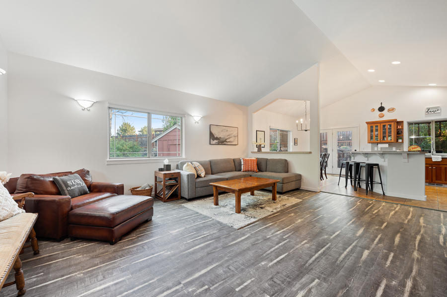 Cozy living room with a gas fireplace at 63103 Watercress Way